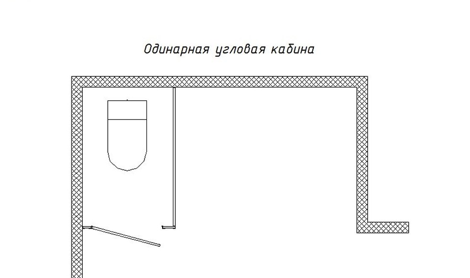 Схема: Одинарная угловая кабина